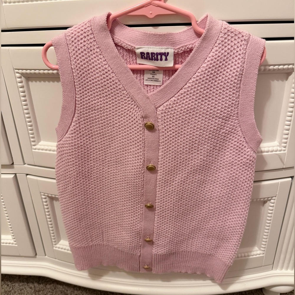 Pink Sleeveless Knit Vest 6X NWT